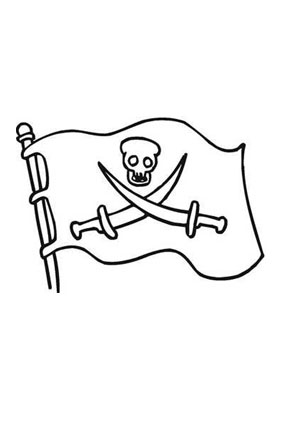 Malvorlage Piratenfahne - Kostenlose Ausmalbilder Zum Ausdrucken