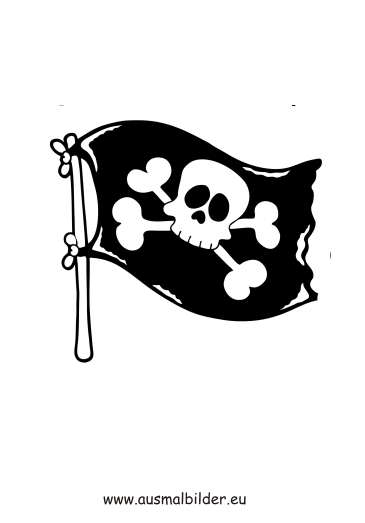 Ausmalbild Piratenflagge kostenlos ausdrucken